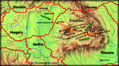 'Wonders of Szeklerland' map - click to zoom